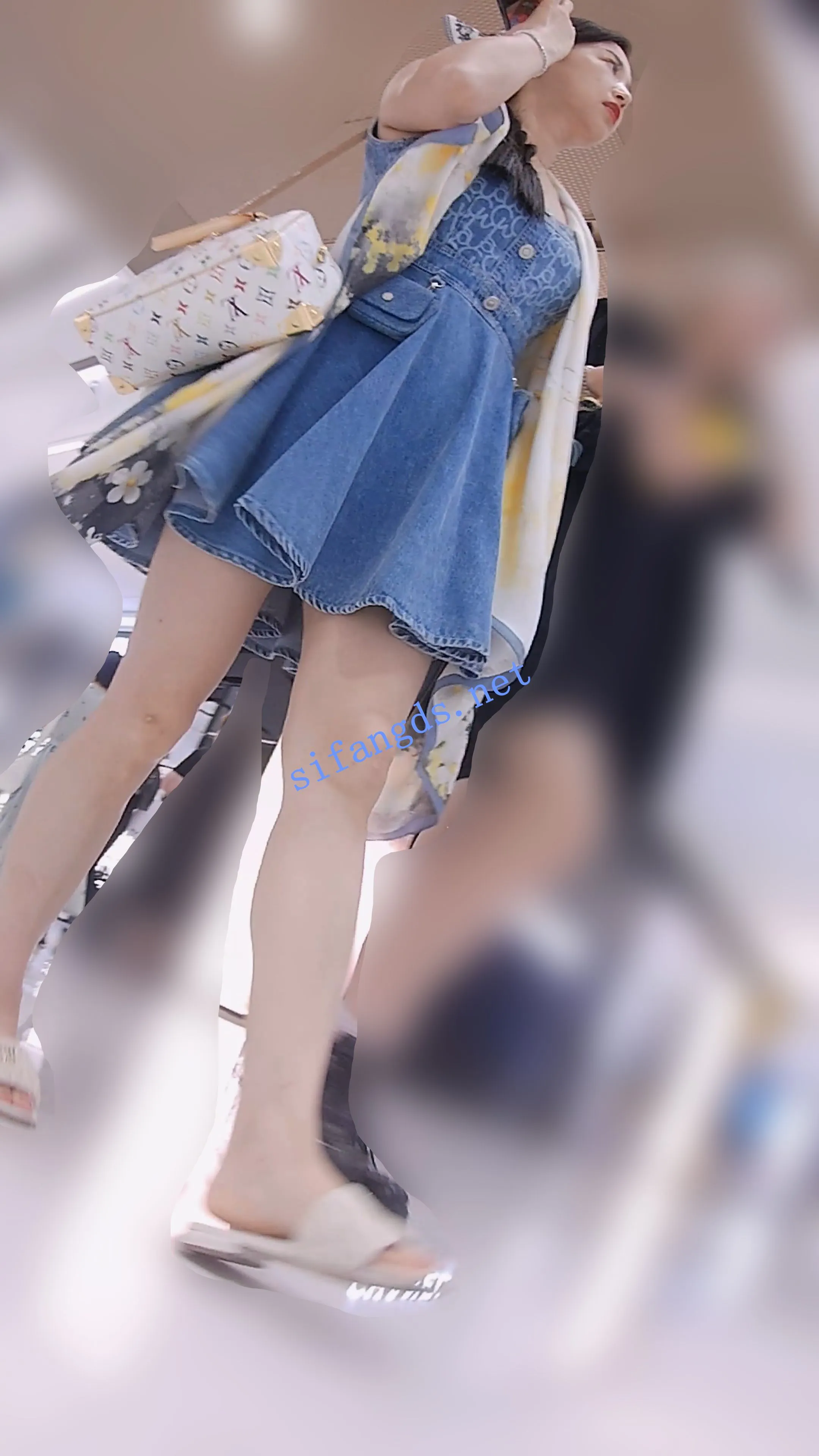 『D·D』-179-牛仔连衣百褶裙，黑骚丁