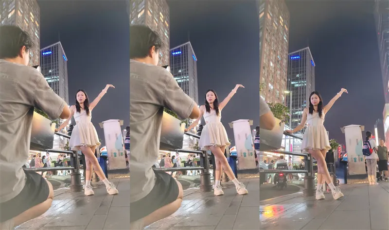 【CSCD】黄色连衣裙小姐姐和男朋友逛街❤️白色内内